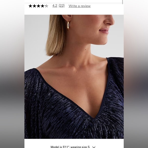 Express Baby Doll Shimmer Top ✨🪩 - Picture 3 of 3